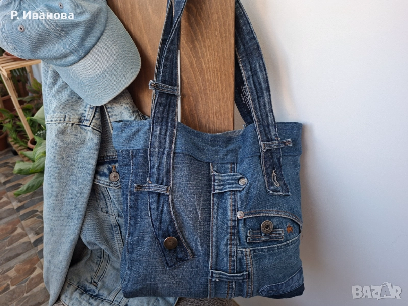 Дънкова чанта, рециклирана, еко , снимка 1