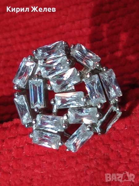 ИЗУМИТЕЛЕН СКЪПОЦЕНЕН СРЕБЪРЕН АРТ ПРЪСТЕН РОДИРАНО СРЕБРО 925 с ИСКРЯЩ ЛАБОРАТОРЕТ МОЙСАНИТ 33200, снимка 1