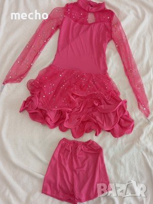 розова рокля с прозрачèн ръкав за танци или повод. , снимка 1