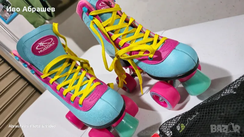 Ролкови кънки Hudora No. 35-36 (като нови) + комплект протектори, снимка 1
