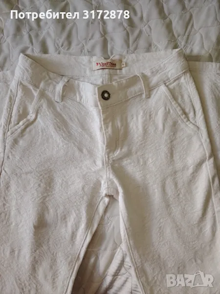 Бял памучен панталон , снимка 1