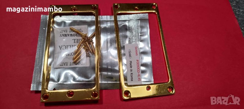 Gold метални рамки за humbuckers с gold винтчета за поставяне, снимка 1