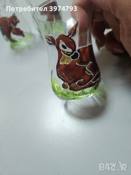 ръчно рисувани чаши от стъкло за ловци и рибари !!!, снимка 1