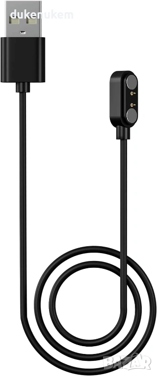 Магнитен USB кабел за зареждане на смарт часовник ZKCREATION – 2 Pin, снимка 1