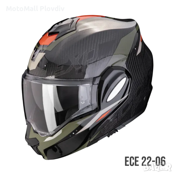 Каска SCORPION EXO-TECH EVO CARBON ROVER Black-Green , снимка 1