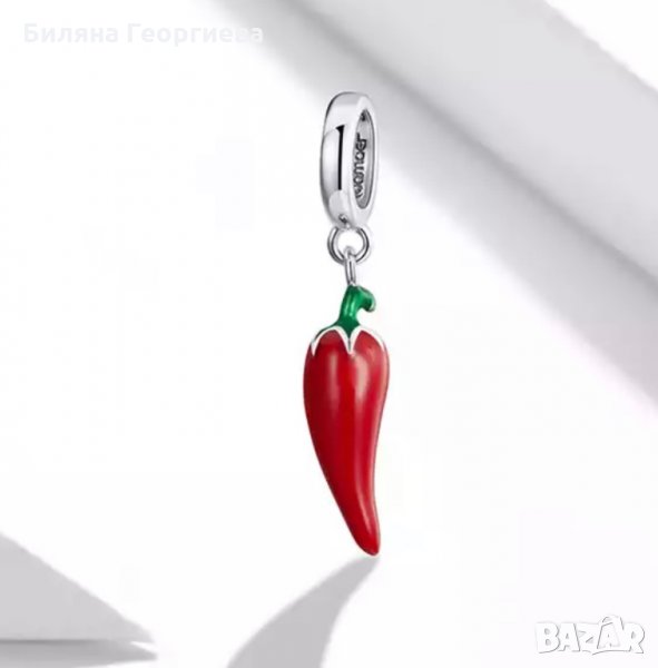 Сребърен талисман за гривна Пандора чушка Petite little peppers Модел 037, снимка 1