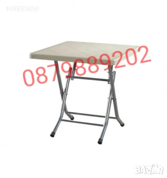 Градинска маса с метални крака 80/80см, снимка 1