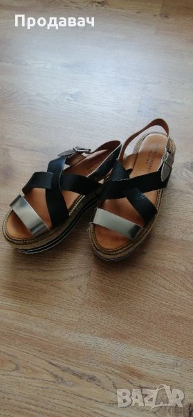 Сандали естествена кожа на платформа, снимка 1