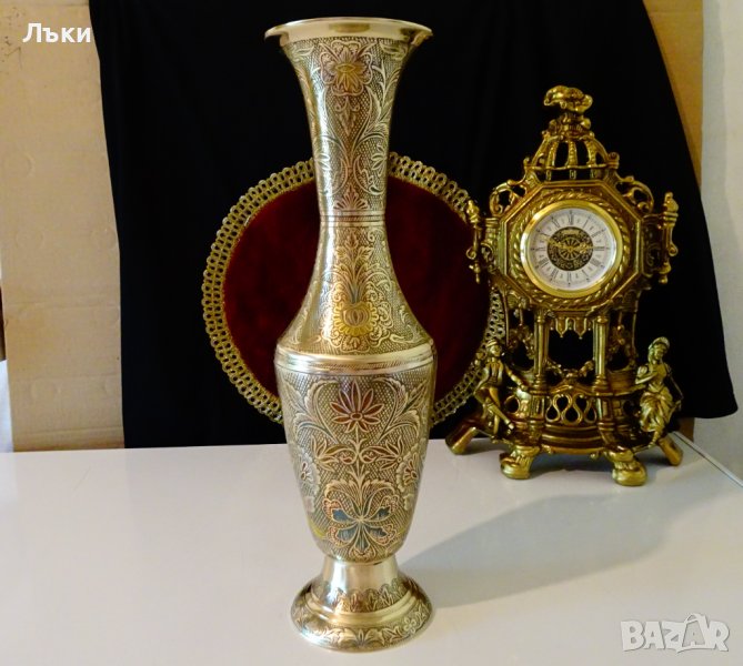 Бронзова ваза 36 см.,клетъчен емайл. , снимка 1