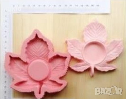 Голямо листо Явор силиконов молд форма калъп свещ свещник, снимка 1