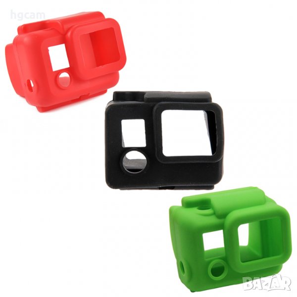 Калъф за GoPro Hero 3, За защитния корпус, Силикон, Черен, Зелен, Червен, снимка 1