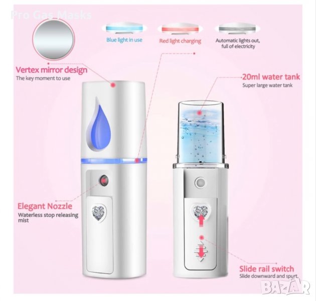 Ултразвуков Дифузер Овлажнител Хидратация Арома Терапия Дезинфекция Джобен Много удобен само за 15лв, снимка 1