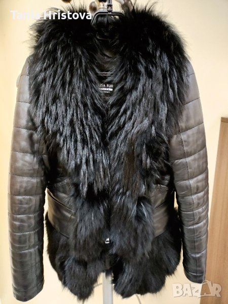Дамско палто/елек естествена кожа и лисица , снимка 1