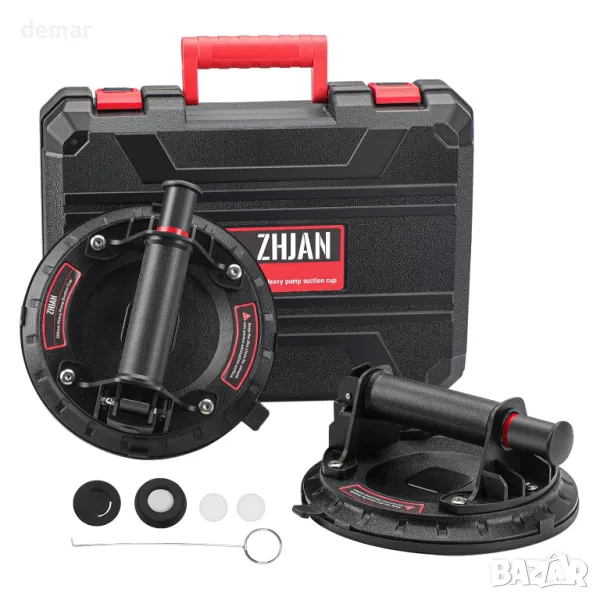 ZHJAN 20 см вендузи за стъкло с кутия за носене, товароподемност 160 кг (2 броя), снимка 1