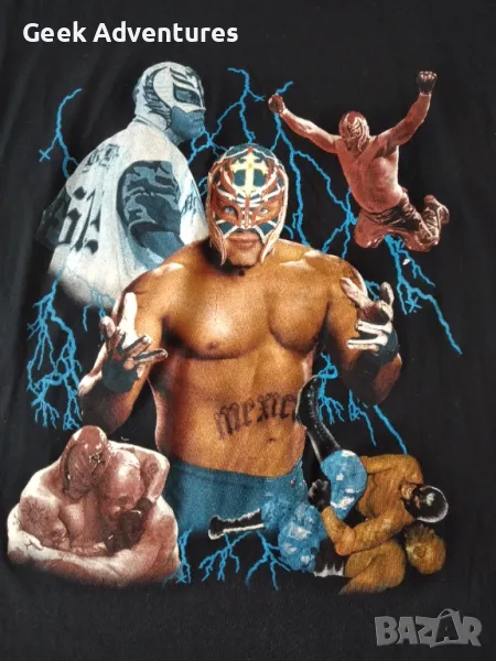 WWE Rey Mysterio Мъжка Черна Keч Тениска Размер S Къс Ръкав, снимка 1