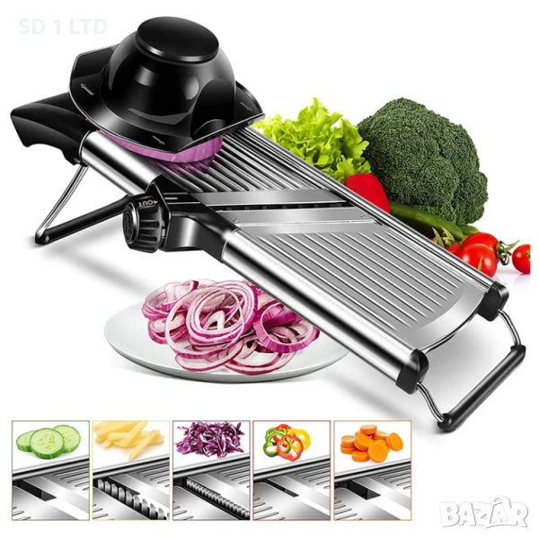 Ръчно ренде за зеленчуци Mandoline Dial Slicer кухненско ренде неръждаема стомана, снимка 1