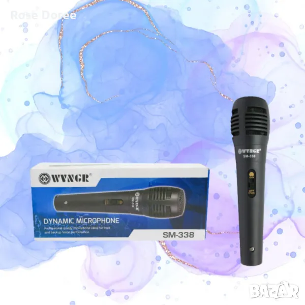 Динамичен жичен караоке микрофон в комплект с кабел FS-5821, снимка 1