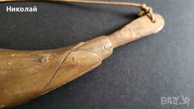 Стара барутница, барутник от Рог, снимка 3 - Антикварни и старинни предмети - 52641815