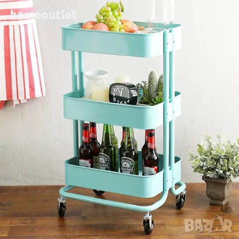 ПРОМОЦИЯ Мултифункционална помощна количка на 3 нива QTR001BU, снимка 5 - Други стоки за дома - 47787301