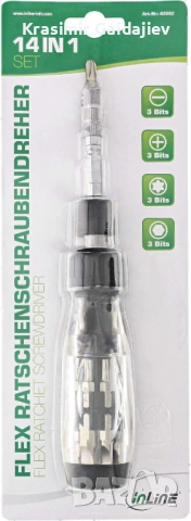InLine? Гъвкава тресчотка с държач за битове 14 в 1