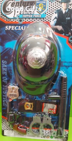 Полицейски комплект за игра с каска и белезници, снимка 3 - Други - 43211826