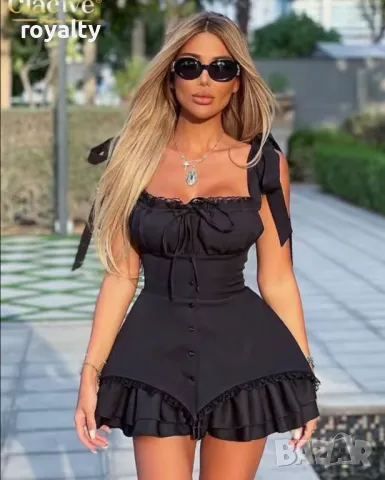 Елегантна черна дамска рокля , снимка 3 - Рокли - 50049529