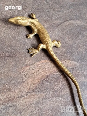 бронзова статуетка гущер 25/3, снимка 5 - Статуетки - 50111129