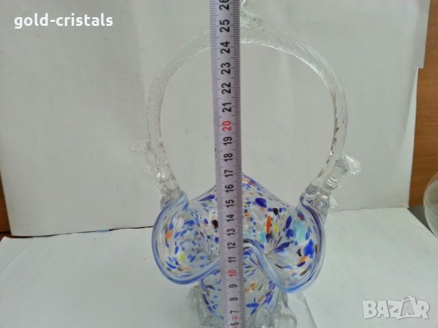 Стъклениа кошница купа фруктиера бонбониера , снимка 6 - Антикварни и старинни предмети - 27310038