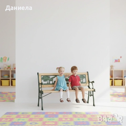 Градинска пейка за деца 82x39x50 см - здрава, безопасна и стилна, снимка 3 - Градински мебели, декорация  - 53566494