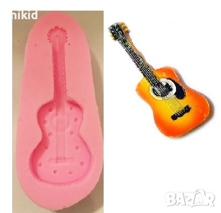 Китара силиконов молд форма фондан шоколад гипс декор