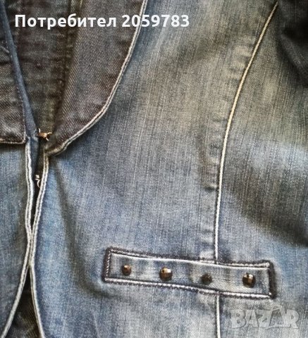 Дамско дънково вталено якенце тип сако на Franko Ferucci, снимка 6 - Сака - 26984504