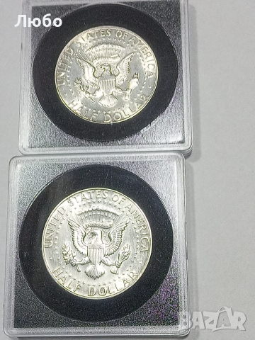 Сребърен половин долар 1967,1968г, снимка 2 - Нумизматика и бонистика - 53491619