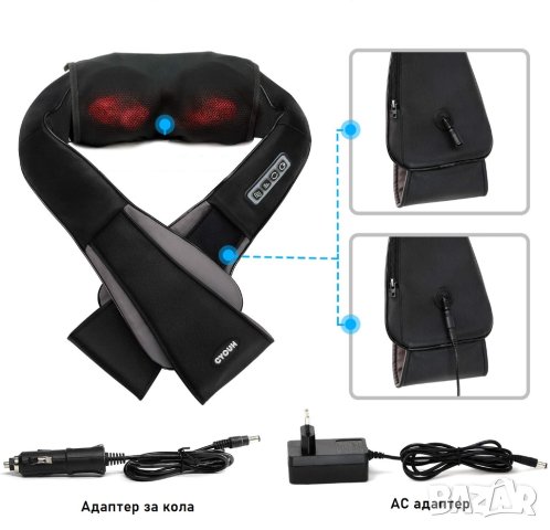 ПРОМОЦИЯ Шиацу масажор за врат и рамене X00168KY7H, снимка 6 - Масажори - 43409328