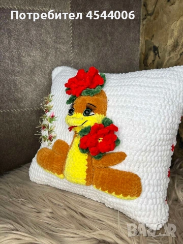 Черна котка ,плетена възглавница с цип и змийче             , снимка 9 - Плюшени играчки - 51230848