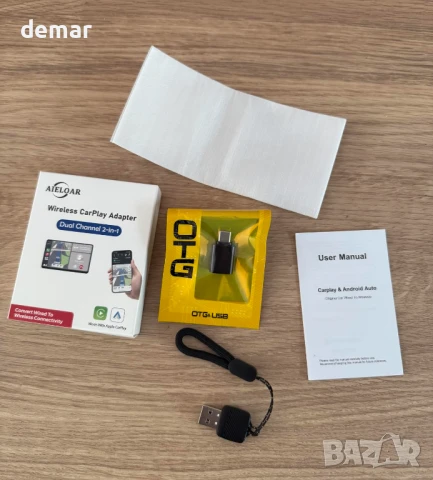 Безжичен CarPlay адаптер Aieloar за iPhone, безжичен Carplay адаптер с бърза връзка, снимка 10 - Аксесоари и консумативи - 51243622