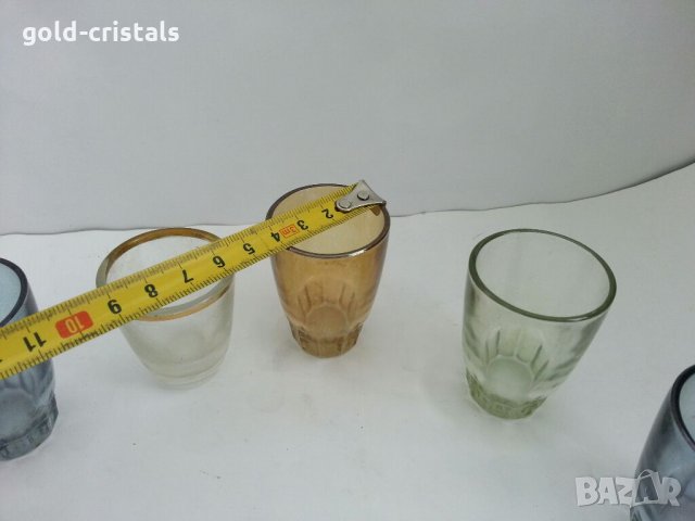 Стъклени чаши чашки цветно стъкло, снимка 4 - Антикварни и старинни предмети - 32227826