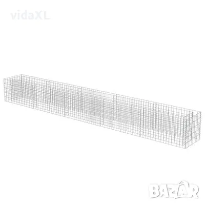 vidaXL Габион повдигната леха, поцинкована стомана, 450x50x50 cм（SKU:143565）, снимка 3 - Други - 48908966