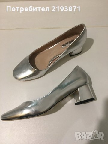 Нови кожени сребристи обувки Topshop номер 37, снимка 8 - Дамски ежедневни обувки - 27070536