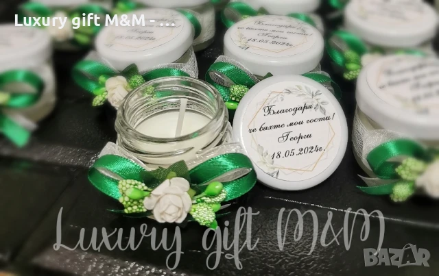 Подаръци за гости -  бурканчета със свещ, снимка 4 - Подаръци за кръщене - 36079607