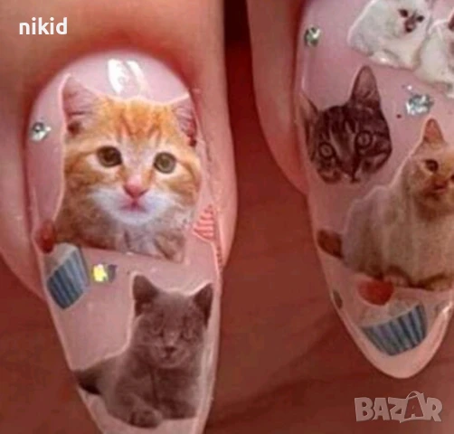 STZ- CS288 коте котета котки татос слайдер ваденки водни стикери за нокти маникюр, снимка 6 - Продукти за маникюр - 51381022