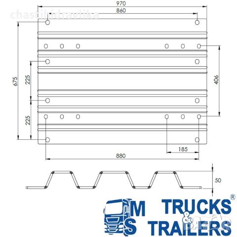 Плоча за лафет 50mm IVECO H50IVE, снимка 2 - Части - 52165020