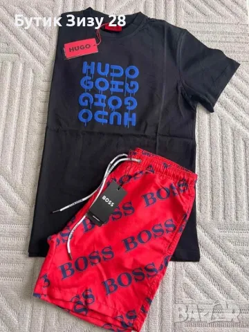 Комплект тениска и шорти Hugo Boss , снимка 2 - Спортни дрехи, екипи - 50425786