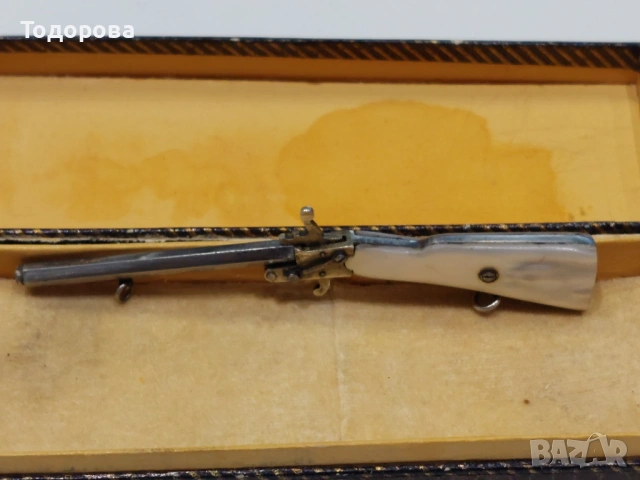 Миниатюра на Много рядка белгийска пушка със седефен приклад, снимка 13 - Антикварни и старинни предмети - 53607658