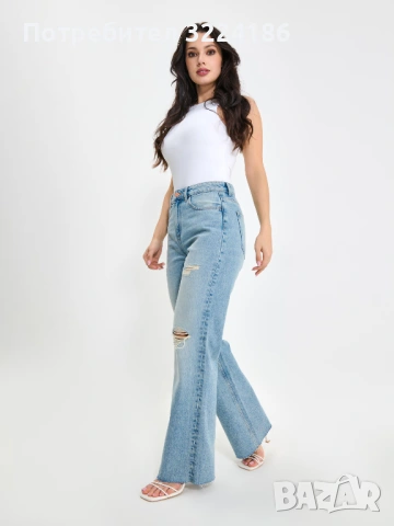 НОВИ! Дънки с етикет висока талия, ХС размер