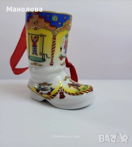 Порцеланова коледна камбанка и ботуш от колекцията на Hutschenreuther., снимка 7 - Други ценни предмети - 52396531