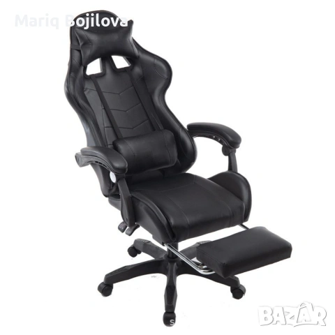 Въртящ се кожен стол за офис и компютърни игри, снимка 4 - Столове - 53171481