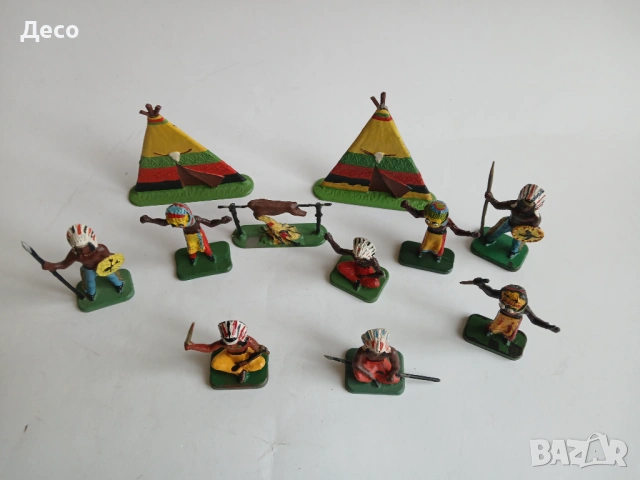 Стари пластмасови фигурки, индианци., снимка 4 - Колекции - 53030090