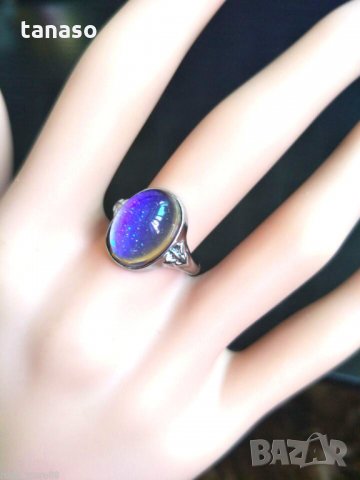 Пръстен неръждаема стомана с променящ се температурно цвят, снимка 5 - Пръстени - 27315361