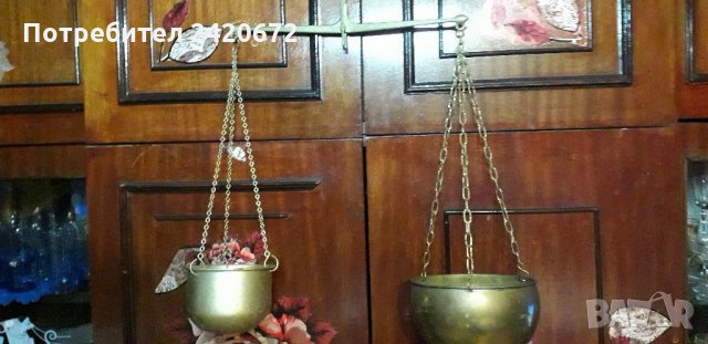 Стар месингов кантар , снимка 2 - Антикварни и старинни предмети - 35101067