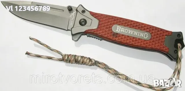 Сгъваем автоматичен Browning 364 (кафяв) -88х220, снимка 7 - Ножове - 49397418